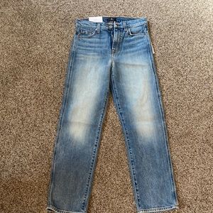 7 for all man kind - high waisted cropped straight jeans - never worn